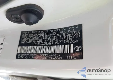 2013 Toyota Prius Three from USA, damaged, VIN JTDKN3DU8D5691702